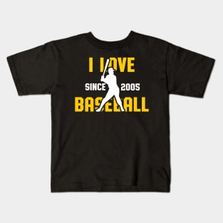 I Love Baseball Since 2005 Kids T-Shirt